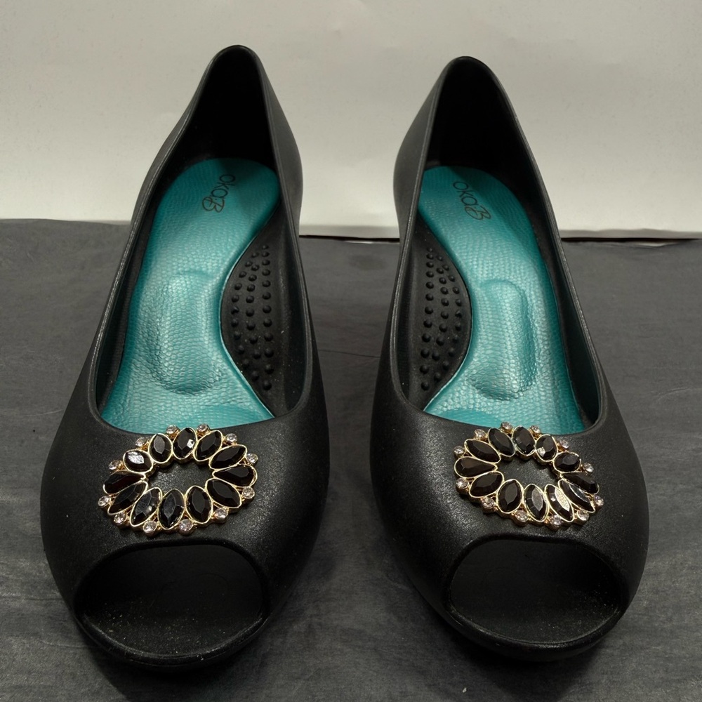 EUC Oka-B Black Jessica Wedges - Picture 9 of 12